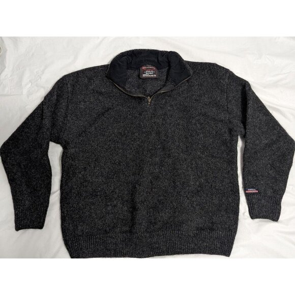 Vintage NORWOOL Pure Wool Sweater Mens 2XLarge XXLarge Zip Neck Norway Nordic - Picture 6 of 10